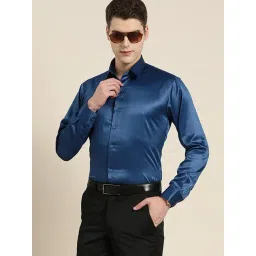 Hancock Blue Satin Slim Fit Shirt-picture-38