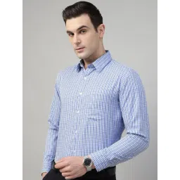 Hancock Blue Slim Fit Checked Shirt-picture-19