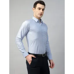 Hancock Blue Slim Fit Printed Shirt-image-31