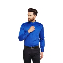 Hancock Blue Slim Fit Shirt-image-34