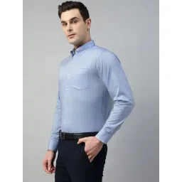 Hancock Blue Slim Fit Solid Shirt-picture-27