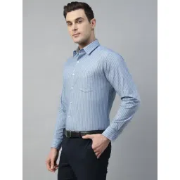 Hancock Blue Slim Fit Striped Shirt-picture-10