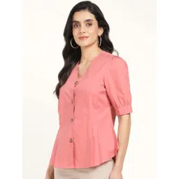 Hancock Coral Cotton Regular Fit Shirt-picture-14