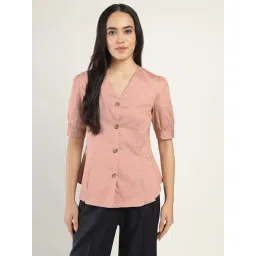 Hancock Coral Cotton Regular Fit Shirt-picture-34