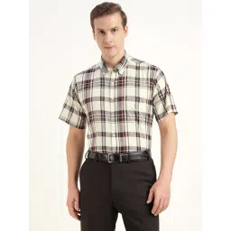 Hancock Cream & Maroon Checks Shirt-picture-42