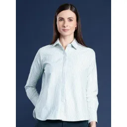 Hancock Green & White Cotton Striped Shirt-picture-25
