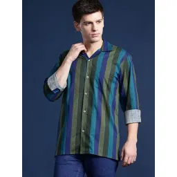 Hancock Green Cotton Relaxed Fit Checks Shirts-picture-24