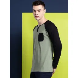 Hancock Green Cotton Slim Fit Solid T-shirts-picture-13