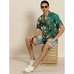 Hancock Green Relaxed Fit Print Shirts-picture-31