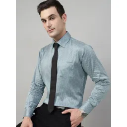 Hancock Green Slim Fit Printed Shirt-picture-34