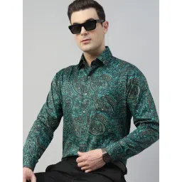 Hancock Green Slim Fit Printed Shirt-picture-37