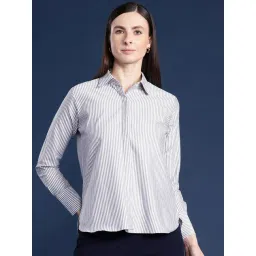 Hancock Grey & White Cotton Striped Shirt-picture-36