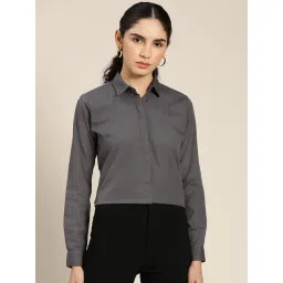 Hancock Grey Cotton Regular Fit Shirt-picture-13