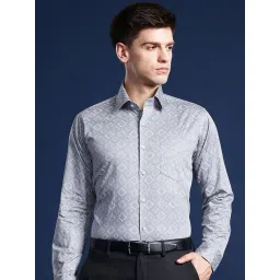 Hancock Grey Slim Fit Print Shirts-picture-13