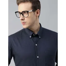 Hancock Long Sleeves Button-Down Collar Opaque Slim Fit Formal Cotton Shirt-picture-15