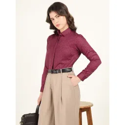 Hancock Maroon Cotton Printed Shirt-picture-17