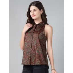 Hancock Maroon Cotton Printed Shirt-picture-12