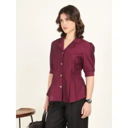 Hancock Maroon Cotton Shirt-picture-36
