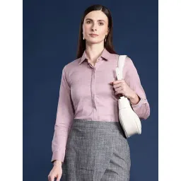 Hancock Mauve Cotton Regular Fit Shirt-picture-34