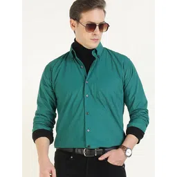 Hancock Men Houndstooth Carbon Finish Pure Cotton Slim Fit Casual Shirt-picture-11