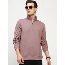 Hancock Men mauve Mock Neck Long Sleeves Pullover Sweatshirt-picture-11