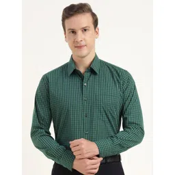 Hancock Men Slim Fit Gingham Checked Formal Shirt-picture-11