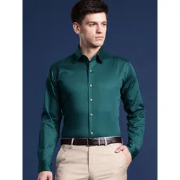 Hancock Men Solid Wrinkle Resistant Stretchable Slim Fit Formal Shirt-picture-17