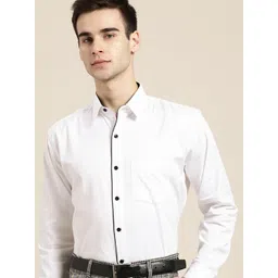 Hancock Men White Slim Fit Opaque Formal Shirt-picture-30