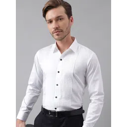 Hancock Men White Slim Fit Tuxedo Shirts-picture-31