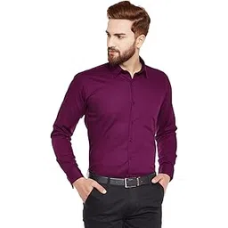 hancock Mens Blue Pure Cotton Solid Slim Fit Formal Shirt-picture-12