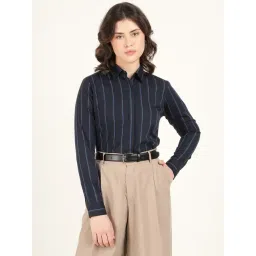 Hancock Navy Cotton Striped Shirt-picture-35