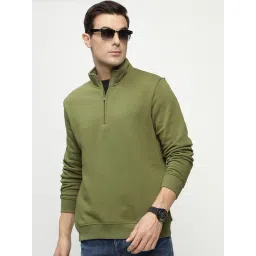Hancock Olive Blended Regular Fit Sweatshirt-picture-33