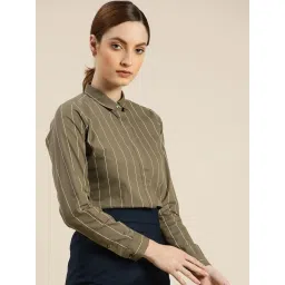 Hancock Olive Cotton Striped Shirt image 3