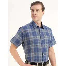 Hancock Premium Slim Fit Windowpane Checks Checked Cotton Shirt-picture-37