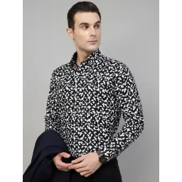 Hancock White & Black Slim Fit Printed Shirt-picture-40