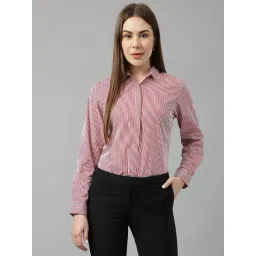 Hancock White & Red Cotton Striped Shirt-picture-44