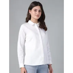 Hancock White Cotton Solid Shirt-picture-15