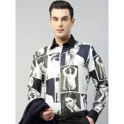 Hancock White Slim Fit Printed Shirt-picture-25