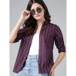 Hancock Wine Cotton Striped Shirt-picture-46