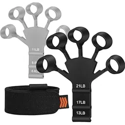 Hand Grip Strengthener, Silicone Finger Exerciser, Forearm Muscle Training, Black and Gray-picture-19
