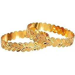 handicraft kottage Women's Gold Plated Traditional Designer Plain Bangles Kada For Women-picture-19