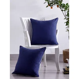 HANDICRAFT PALACE 2 Pcs Blue & White Cotton Square Cushion Covers-picture-42