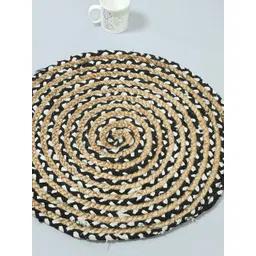 HANDICRAFT PALACE Brown & White Braided Jute Cotton Round Carpet-picture-21