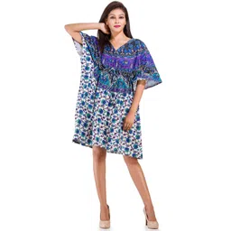 HANDICRAFT PALACE Ethnic Motifs Printed Flared Sleeves Kaftan Dress-picture-30