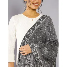 HANDICRAFT PALACE Floral Woven Design Wool Shawl image 4