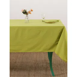 HANDICRAFT PALACE Fluorescent Green Cotton 4-Seater Table Cover & 4 Napkins-picture-11