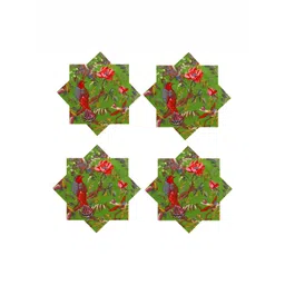 HANDICRAFT PALACE Green & Brown 6 Pieces Printed Cotton Table Napkins-picture-33