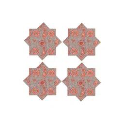 HANDICRAFT PALACE Grey 6 Pieces Printed Cotton Table Napkins-picture-35