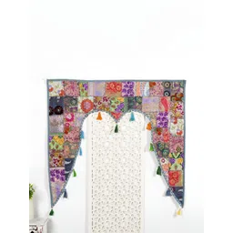 HANDICRAFT PALACE Grey & Pink Patchwork Embroidered Hanging Toran-picture-22