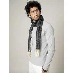 HANDICRAFT PALACE Men Black Printed Woolen Muffler-picture-41